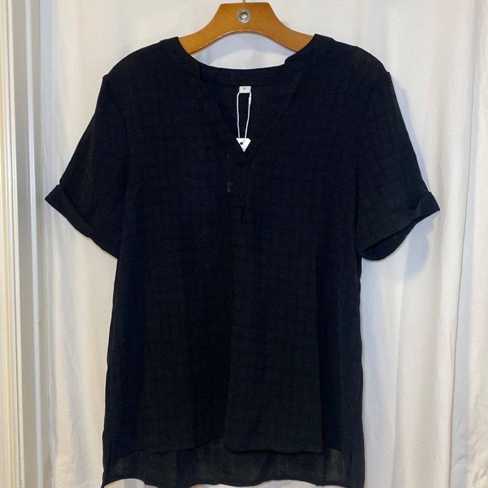 Browwin Business Casual Black Top Size Large New With Tags